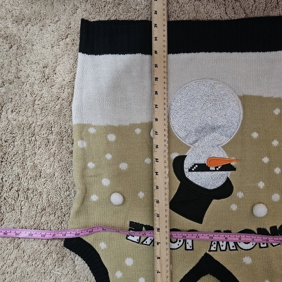 Merry  Christmas Snow Joke Graphic Sweater Vest Size Medium Oversized - Picture 5 of 6